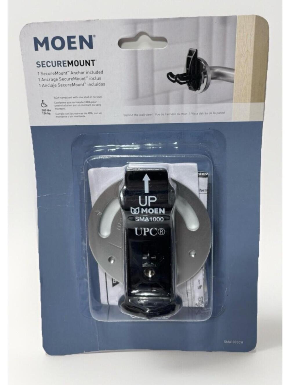 Moen SecureMount SMA1000 Home Care Anchor Mounting Kit Chrome New in Package - Picture 1 of 4